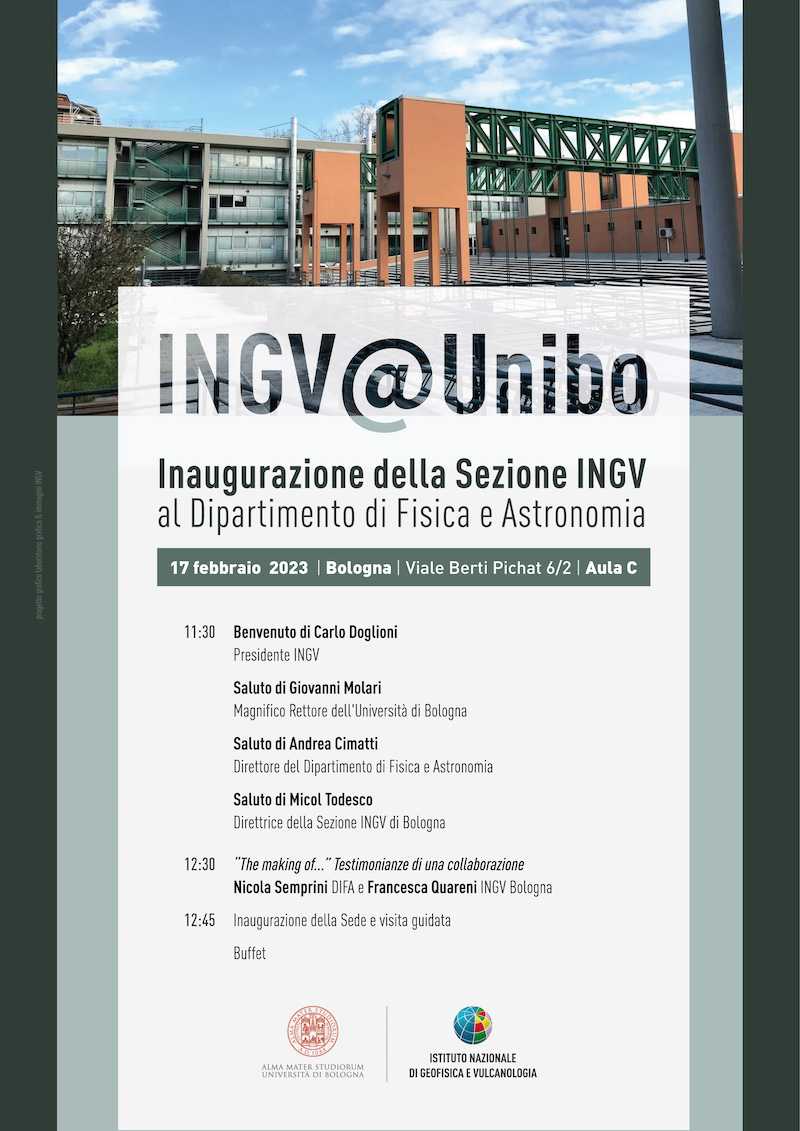il Programma della giornata di inaugurazione sede INGV Bologna